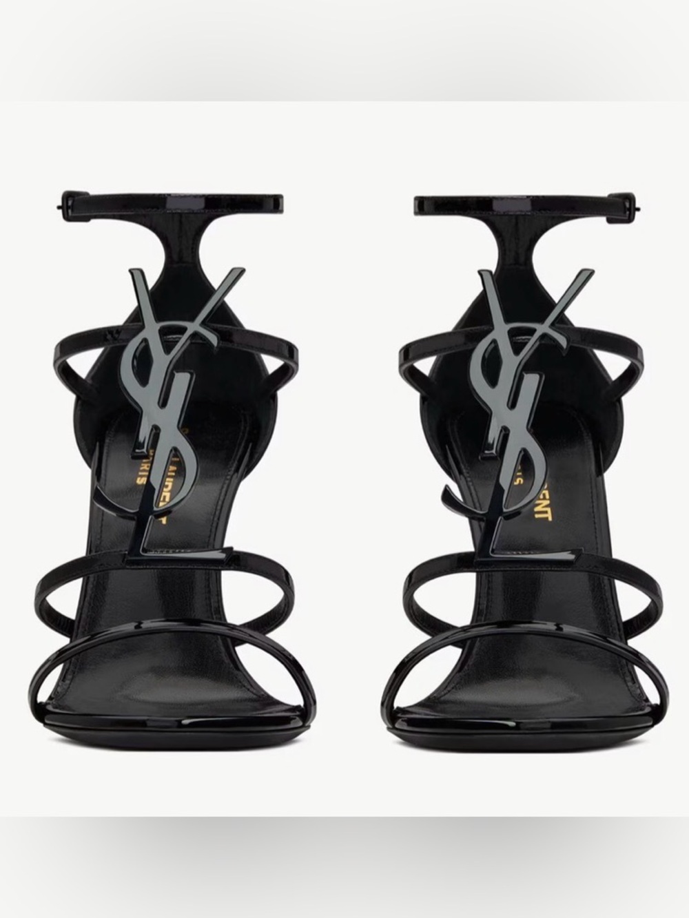 SAINT LAURENT CASSANDRA 100 SANDALS IN PATENT LEATHER SIZE 37 BNIB